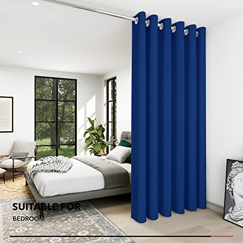 Deconovo Wide Living Room Curtains 79 x 106 Inch Blackout Curtains Thermal Insulated Door Curtains Energy Saving Super Soft Eyelet Curtains for Bedroom Royal Blue 1 Panel - Image 4