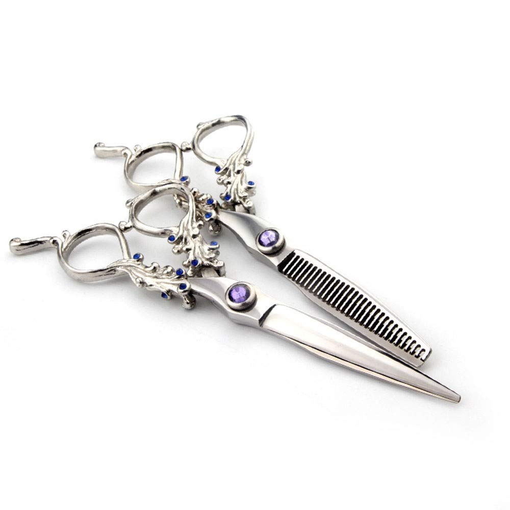 Ciseaux de coiffure pour coiffeur avec kit ciseaux plats et outils à dents