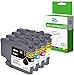 Price comparison product image Inkjello LC424 Ink Cartridge For Printer, Compatible With Brother DCP-J1200W Replacement For Brother LC424 Black Cyan Magenta Yellow (4-Pack)