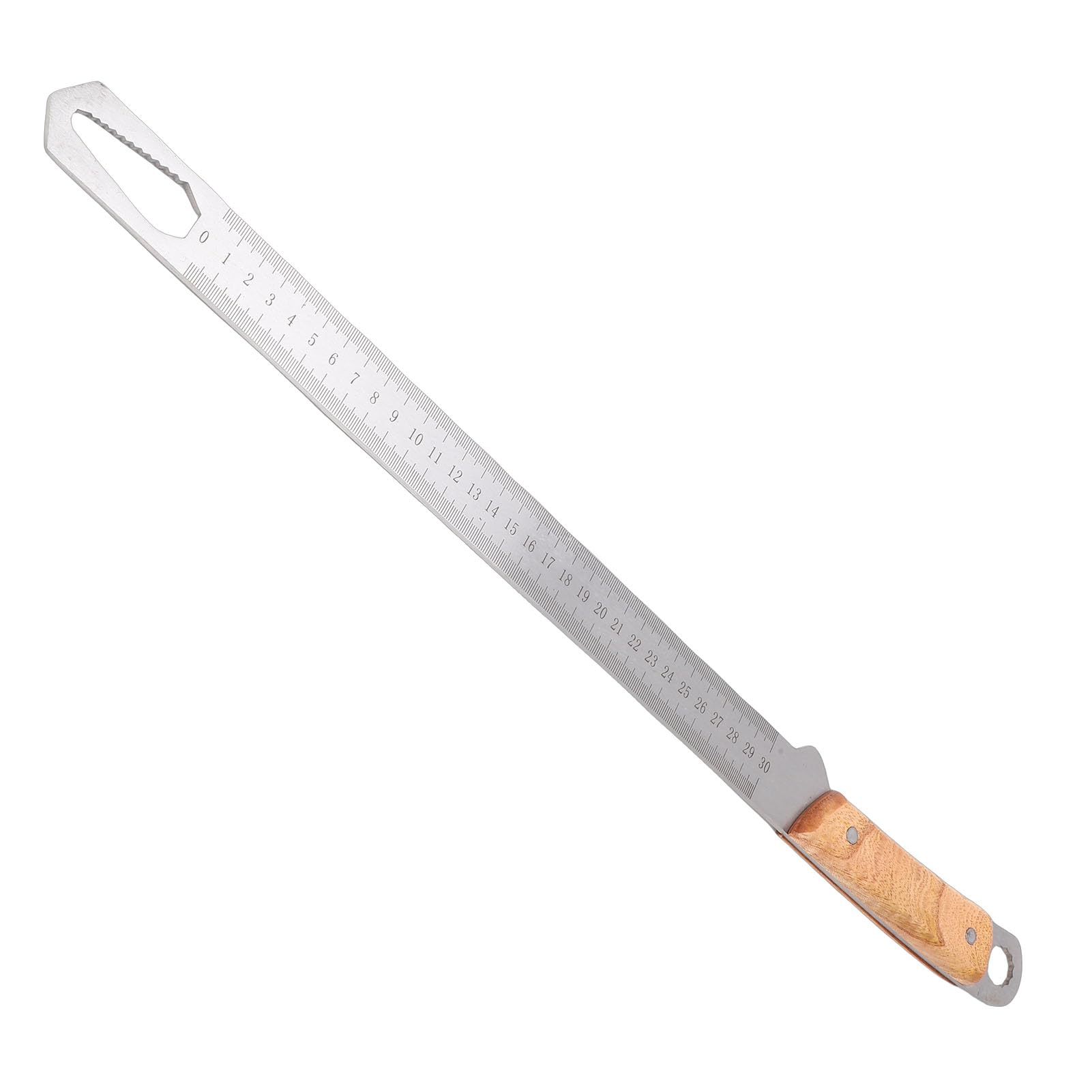 Candeon Heavy Duty Long Metal Ruler, 30cm /12 Inch Straight Edges Stainless Steel Ruler With Handle, Handheld Large SelfDefense For Construction, SelfDefense