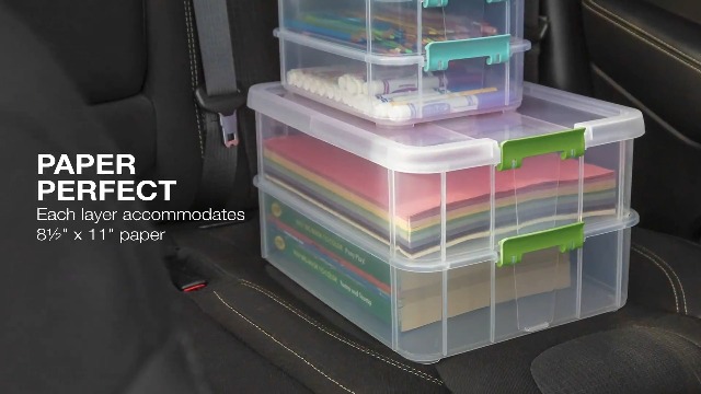 Portable File Box 4 Pack) Sterilite File Box, Clear Plastic Bin With ...