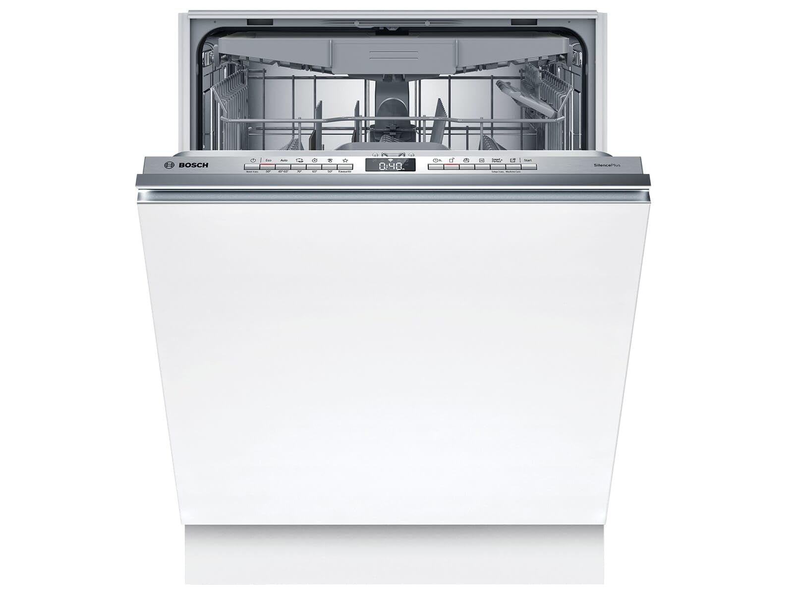 Bosch SMV4EVX08E, Serie 4, lavavajillas inteligente totalmente integrado, 60 cm, cajón para cubiertos, lavavajillas con asistente de programa, especialmente silencioso, Rackmatic, apertura automática