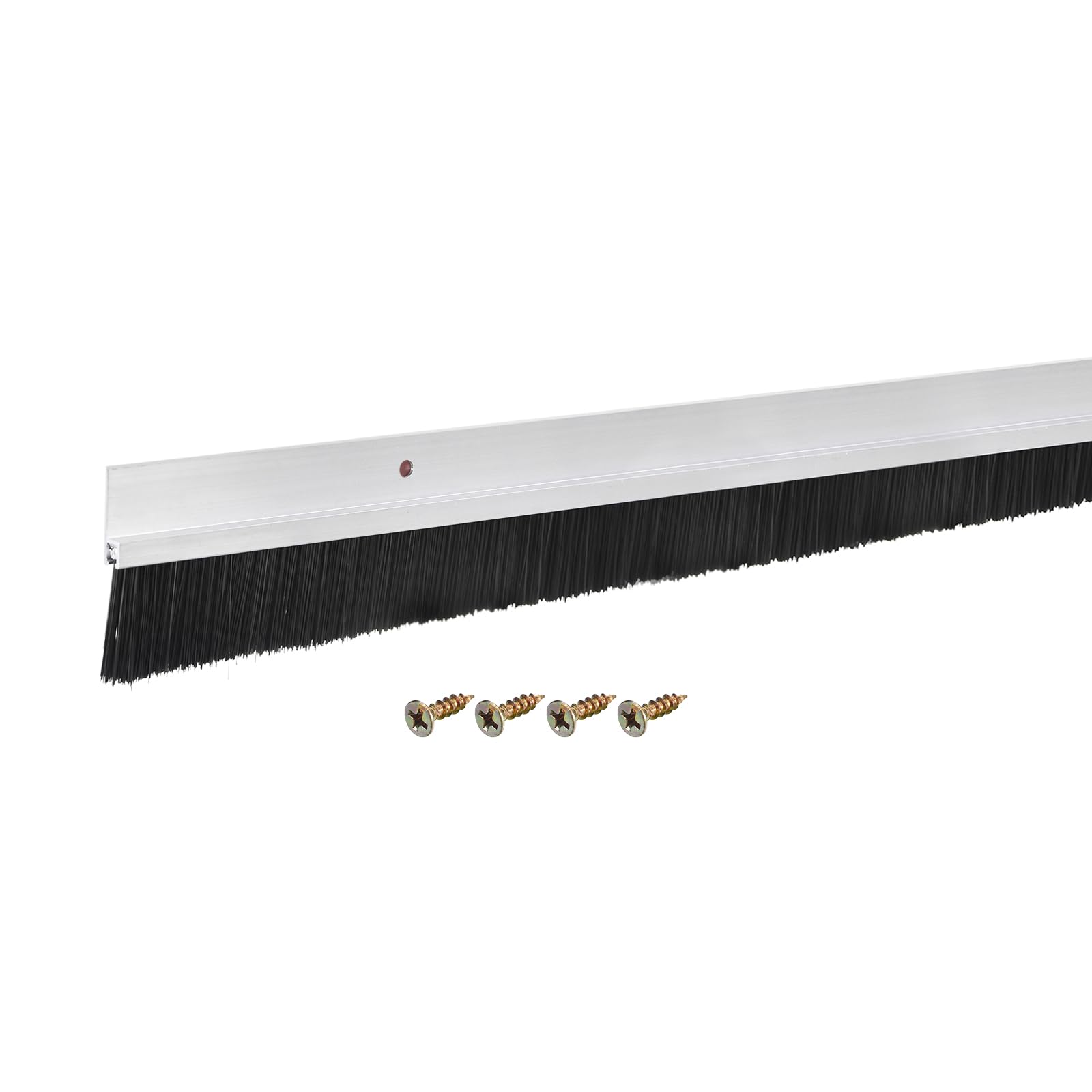 QUARKZMAN Brosse de Bas de Porte en Forme de H avec Base en Alliage D'Aluminium et Brosse en PP de 30 mm pour la Maison, l'Industrie (900 mm L, Argent)