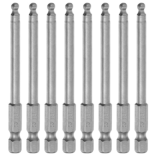 Puntas de destornillador hexagonales H4 en acero S2 magnético con extremo esférico métrico