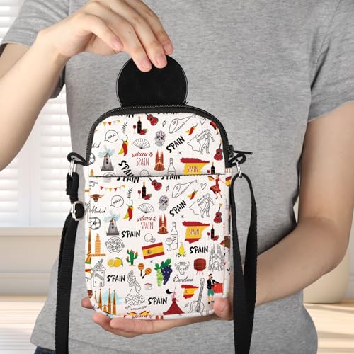 JNIAP Spanish Crossbody Bag Spain Trip Gifts Spain Themed Travel Purse Spain Crossbody Purse Spanish Shoulder Bag 7