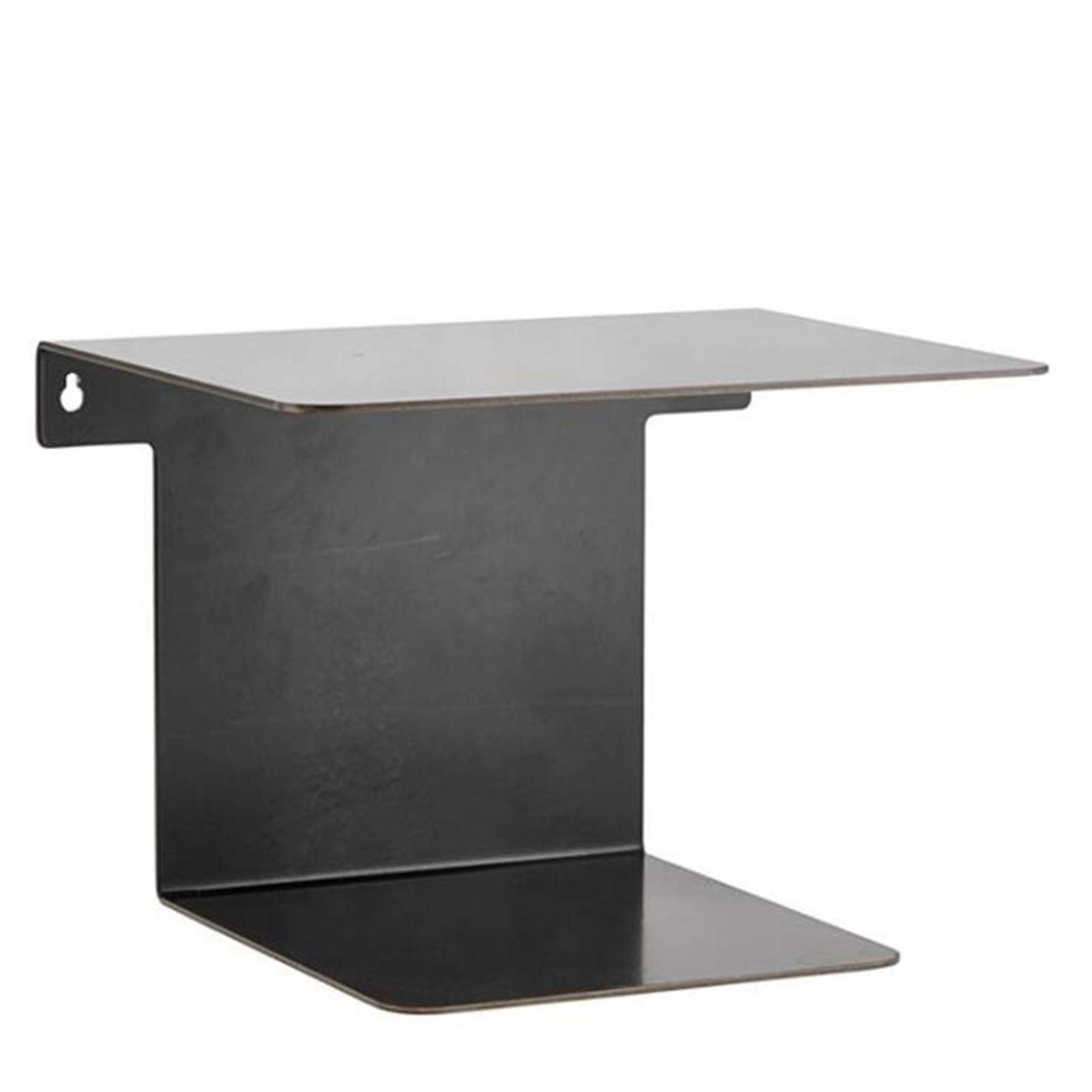 YUMEIGE-Tables Stainless Steel Wall Shelf, 2-Layer Storage Rack, Bedroom Bedside Table Design, Bookshelf, Bathroom Wall Shelf Coffee Table (Color : Black, Size : 12.599.848.85IN)