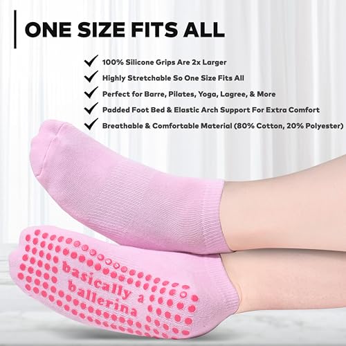 Image of Life By Lexie Sticky Grip Socks for Barre, Pilates, Lagree, Yoga, Dance Non Slip Women's Socks