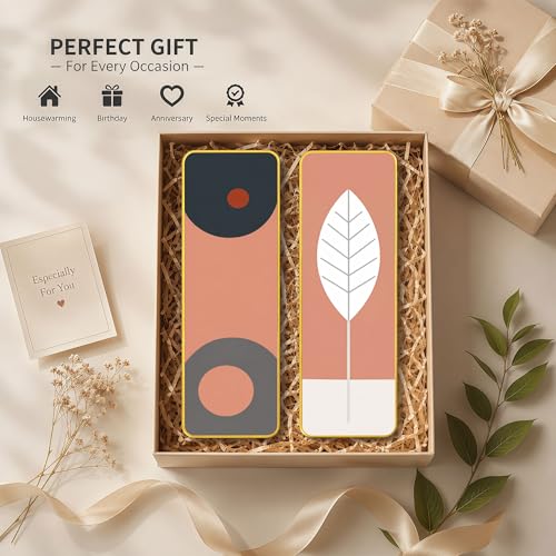 Image of The Castle Decor Luxury Minimalist Wall Art Set of 2 | Modern Botanical Leaf Painting 19X27 Inch | Abstract Boho Decor for Living Room Hallway Office