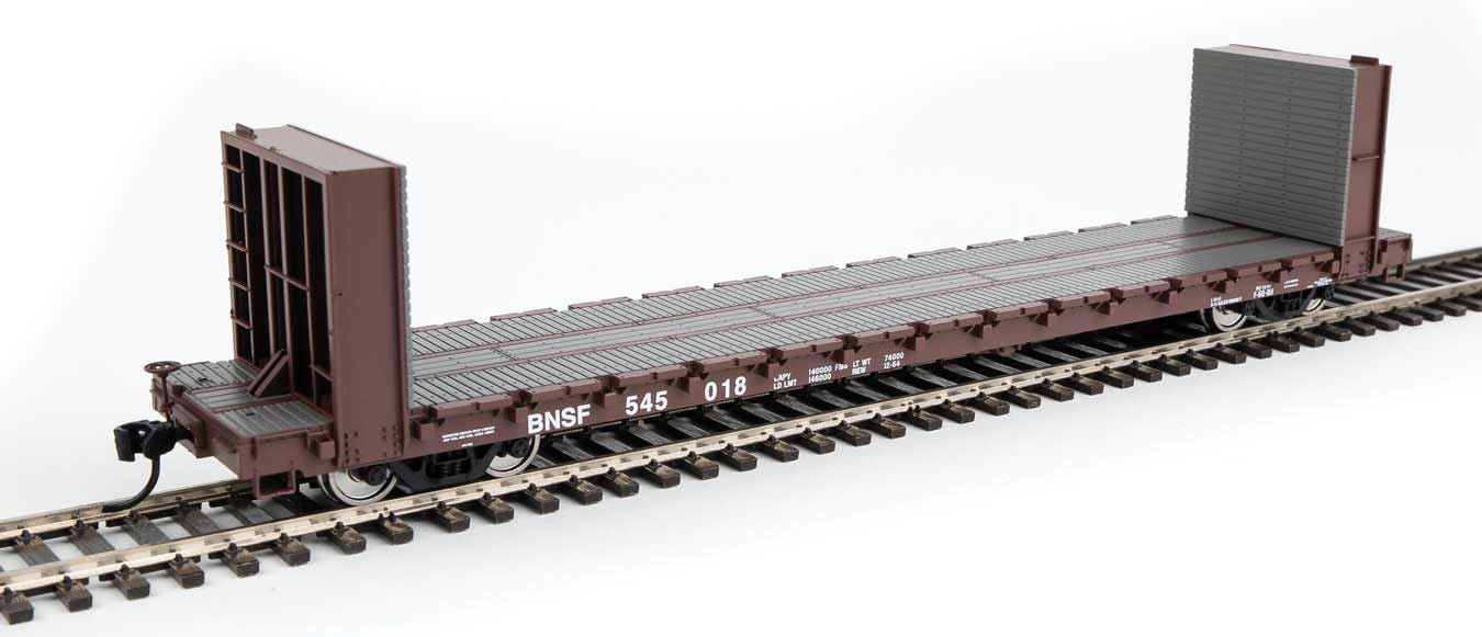 Walthers Mainline 910-5858 HO Scale 60' Pullman-Standard Bulkhead Flatcar (48' IL) - Ready to Run - BNSF #545018