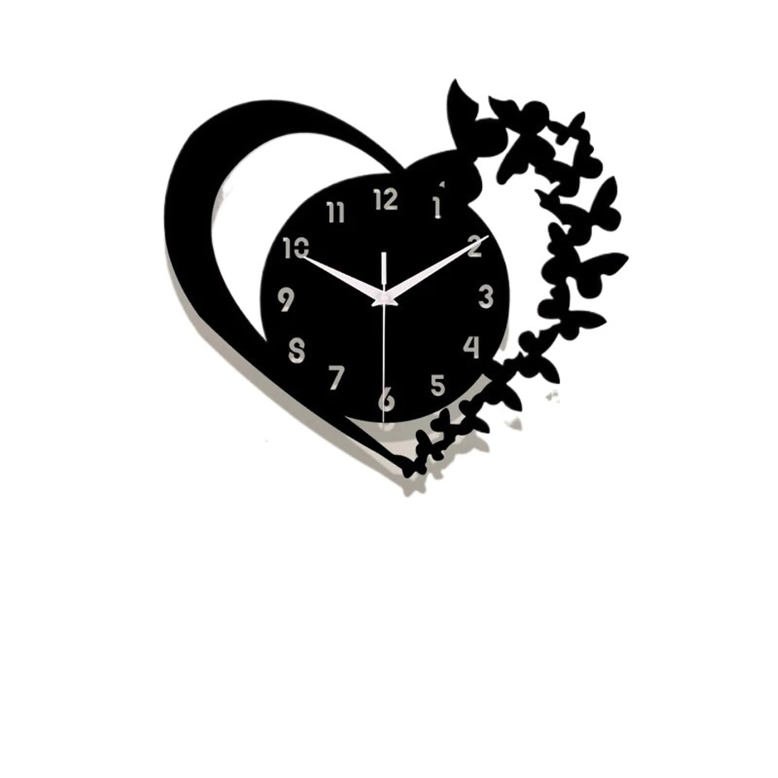 JBJYGSG Heart Shaped Frameless Design Silent Clock Living Room Bedroom Home Decoration For Living Room Bedroom