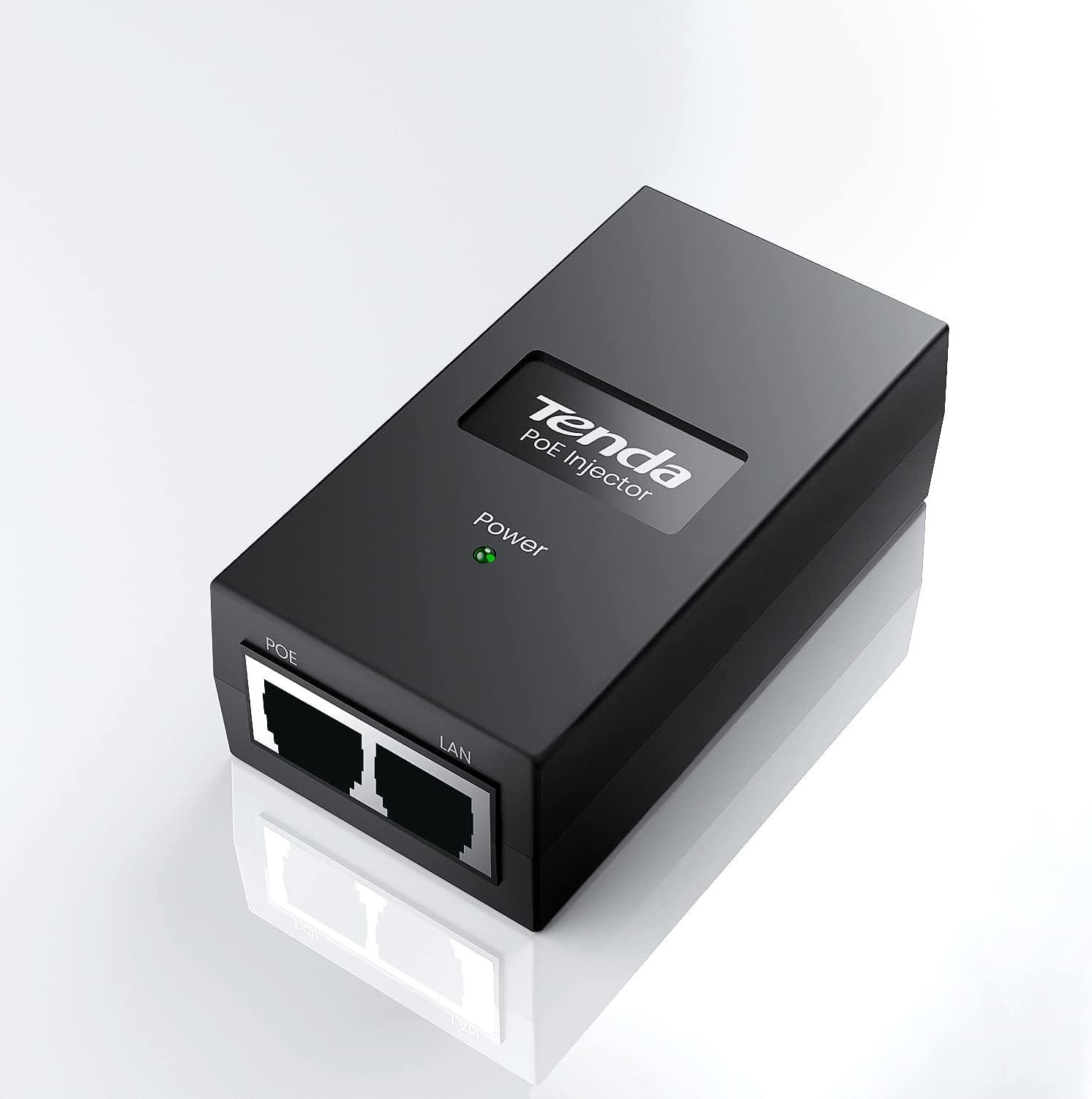 Tenda PoE Injector Adapter POE15F, 15W, 10/100Mbps RJ-45 Port, Power Over Ethernet, Plug and Play, IEEE 802.3af Compliant, Up to 100 Meters (325 Feet)