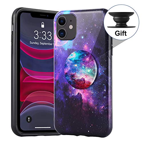 YIQUTECH Decorative Case for iPhone 11,Hybrid Design Made of Rigid Back(PC) and Flexible