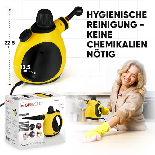 Foto von Clatronic DR 3653 Dampfreiniger inkl. 9-teiligem Zubehör, Extra 5 M Langes Kabel