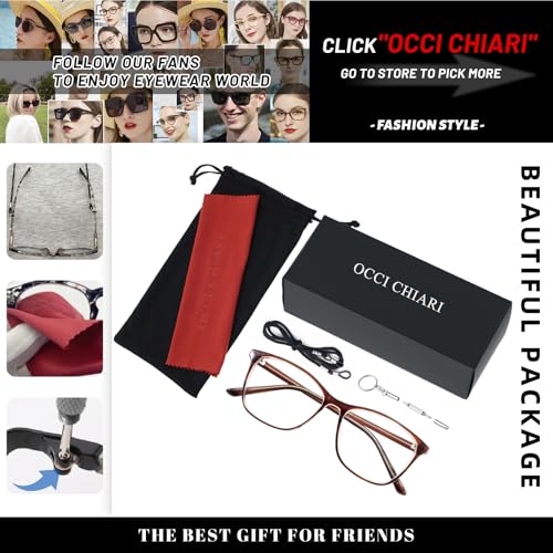 Image of OCCI CHIARI Blue Light Glasses for Women Non Prescription Glasses Fashion Eyewear Full Rim Optical Frame