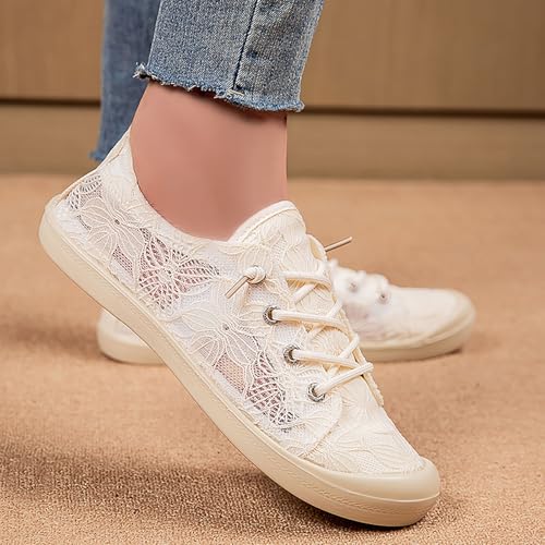 Women's Luxurious Orthopedic Sneakers, Arch Support, Non Slip Comfortable Orthopedic Walking Shoe, Hollow Breathable Lace Embroidery Shoes Elegant Daily Dressy Cute Sneakers4