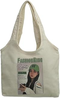 شنطة يد كبيرة من القماش بتصميم مطبوع تحتوي على قفل مغناطيسي مع جيوب داخلية متعددة وخاصة للنساء - متعددة الألوان