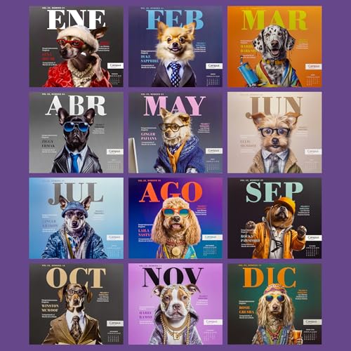 Campus 2025 Calendar, Annual Wall Calendar for Dogs Calendar Pictures to Note with Spiral Binding and Metal Hanger - Image 3