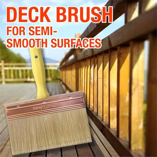 Great Andrew 7 Inch Deck Stain Brush, Deck Paint Brush, Wide Large Brush for Staining Wood Wall Fence, Lime Wash Paint Brush Applicator for Smooth Rough Textured Surfaces, Home Repair Painters Tools by Greatandrew - Image 6