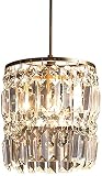 Lampe de chandelier de plafond, Lustre à tête simple Crystal Cristal Hauteur Réglable Golden Prestige Cuivre Lustre E27 Restaurant Balcon Balcon Allele Chandelier de plafond 20 121cm [Energy Class A +