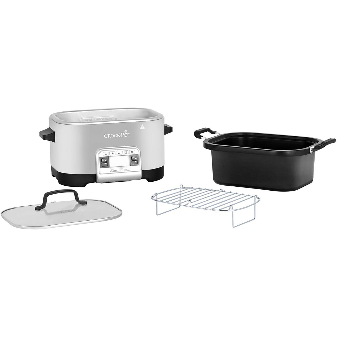 Crockpot Multi-Cooker | Programmierbarer Slow Cooker | Zum Sautieren, Braten und Dampfgaren | 5,6 l (6–7 Personen)| abnehmbare Schüssel [CSC024X]