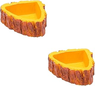 Didiseaon 2 Peças Tigela De Comida De Resina Tigela De Réptil Decoração De Terrário Alimentador Lagarto Reptichip Mini Prato De Minhoca Terrário Prato De Comida Aranha Tigela De Água Mini
