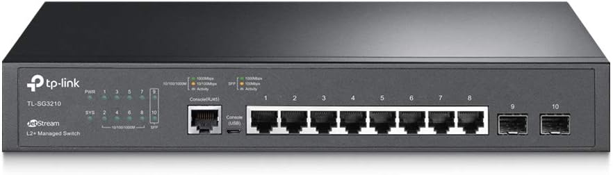 TP-Link Omada SG3210 v3 | 8 Port Gigabit Switch, 2 SFP Slots | Omada SDN Integrated | L2+ Smart Managed | IPv6 | Static Routing | L2/L3/L4 QoS, IGMP & LAG | 5 Year Manufacturer Warranty
