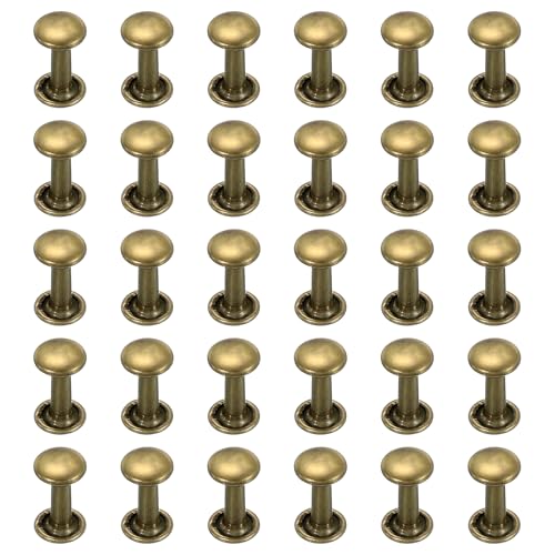 Sourcing Map Doppelkappennieten 50 Sets Bronze