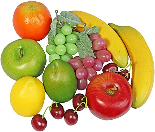 Image of Ulalaza 12pcs Fake Fruit Artificial Realistic Model Lifelike Decorative Foam Fruits & Vegetables for Hand Made Home, House Kitchen Party Decoration Desk Ornament