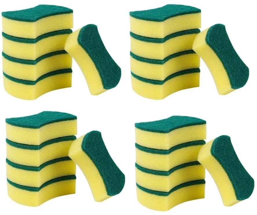 GAREGEAR 20 Pack Heavy Duty Dish Sponges - Nano Emery Magic Clean for Kitchen, Rust, Stains (20PCS Rounded)