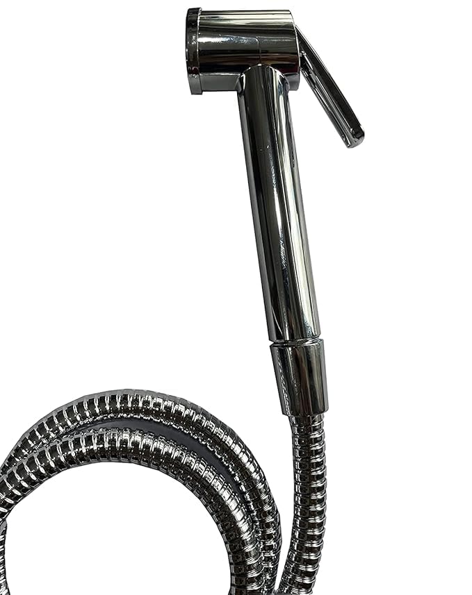 Image of Bidet Spray with Wall Hook, 1-Meter Flexible Metal Tube, Plumber Bathware Health Faucet (U-1904)