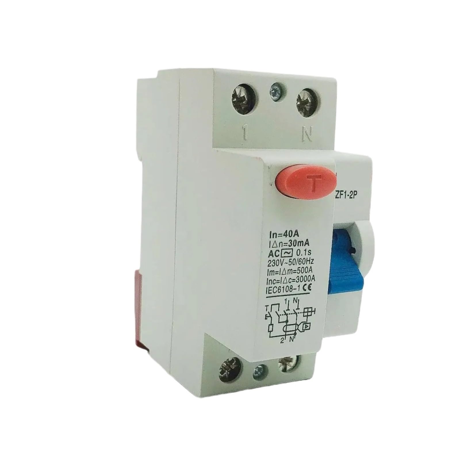 Disjoncteur différentiel CZK6 2P 100A protection courant résiduel type EC AC Class - 3