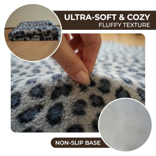 Tapete decorativo estampado de leopardo 2'7" x 3'11" miniatura 3