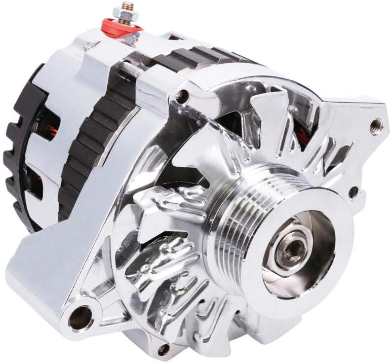 TSP Chrome GM CS130 Style Serpentine Belt 220 Amp Alternator ES1026C