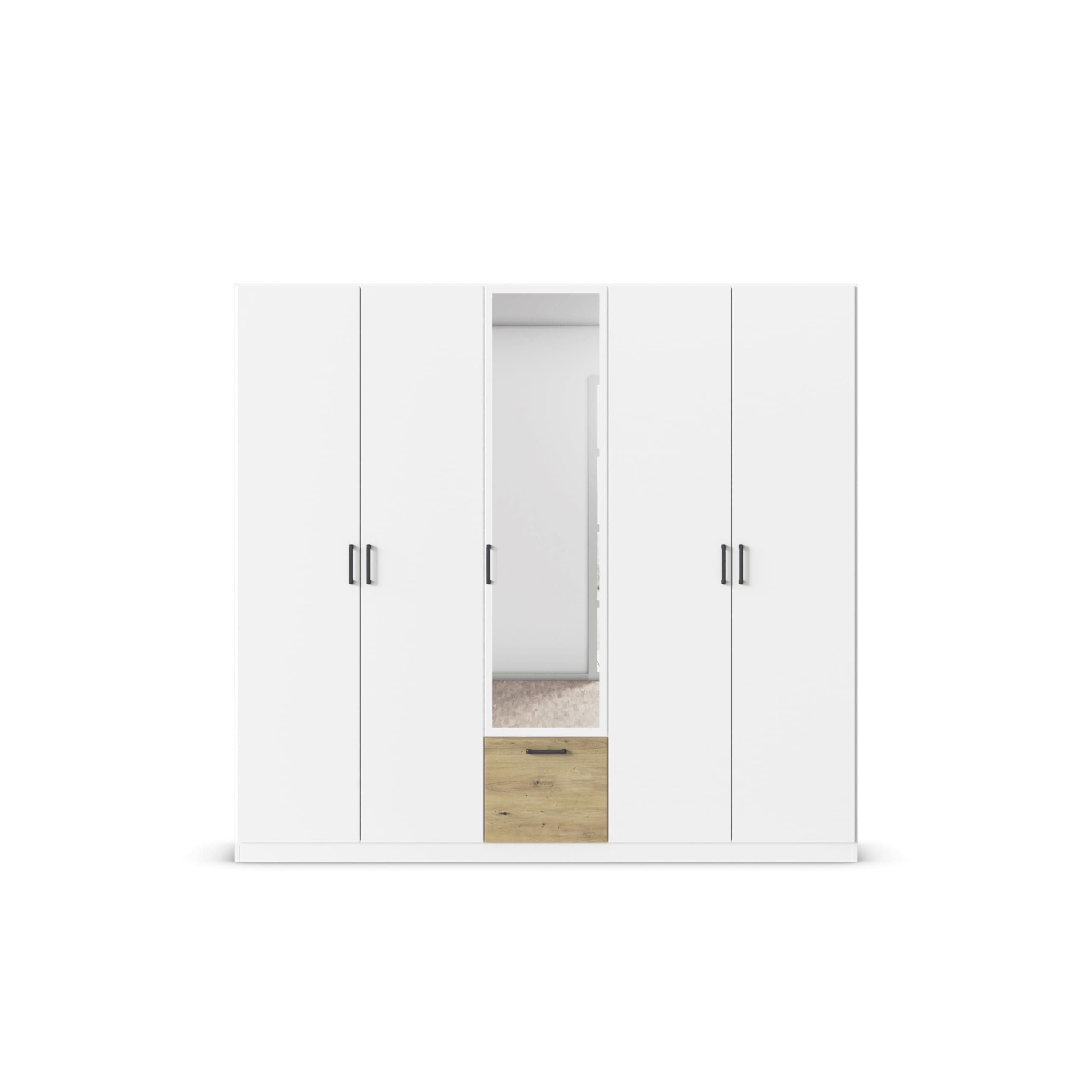 Rauch Möbel BARI, Kleiderschrank, Farbe Weiß/Eiche Artisan, Breite 226 cm