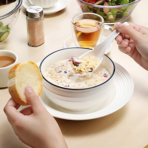 image for Hiware 12-piece Asian Soup Spoons, Rice Spoons, Chinese Won Ton Soup S