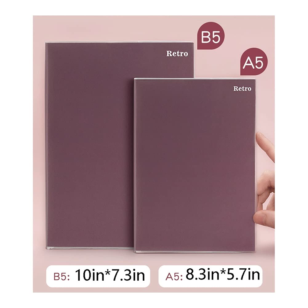Cahier Notebook Classic Horizontal Line Journal 4 Packs Diary, Couverture imperméable, Style rétro, pour Bureau d'école de Bureau Bureau de l'école (Color : F, Taille : B5)