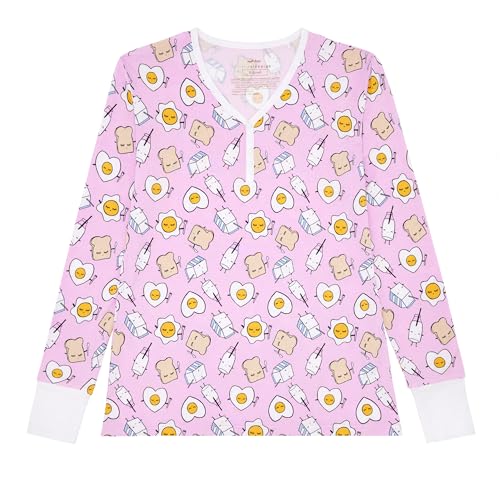 Image of Little Sleepies Womens Pajama Top, Viscose from Bamboo, Henley Button Up Nursing PJs, Family Matching Pajamas for Women Set