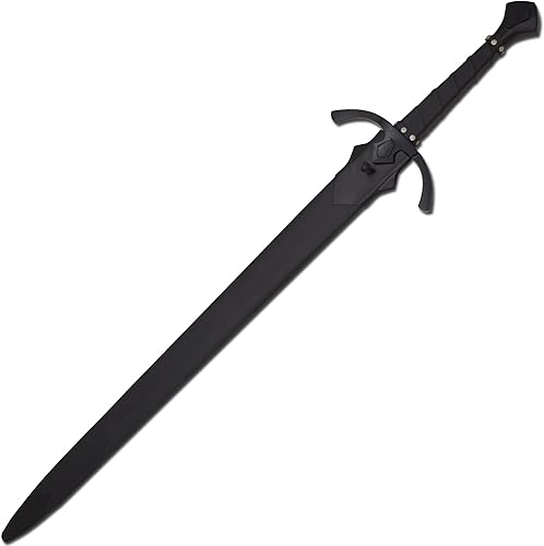 Miniatura 7 de Medieval Warrior Espada negra de 42 pulgadas de acero de alto carbono forjado a mano 1065 totalmente funcional