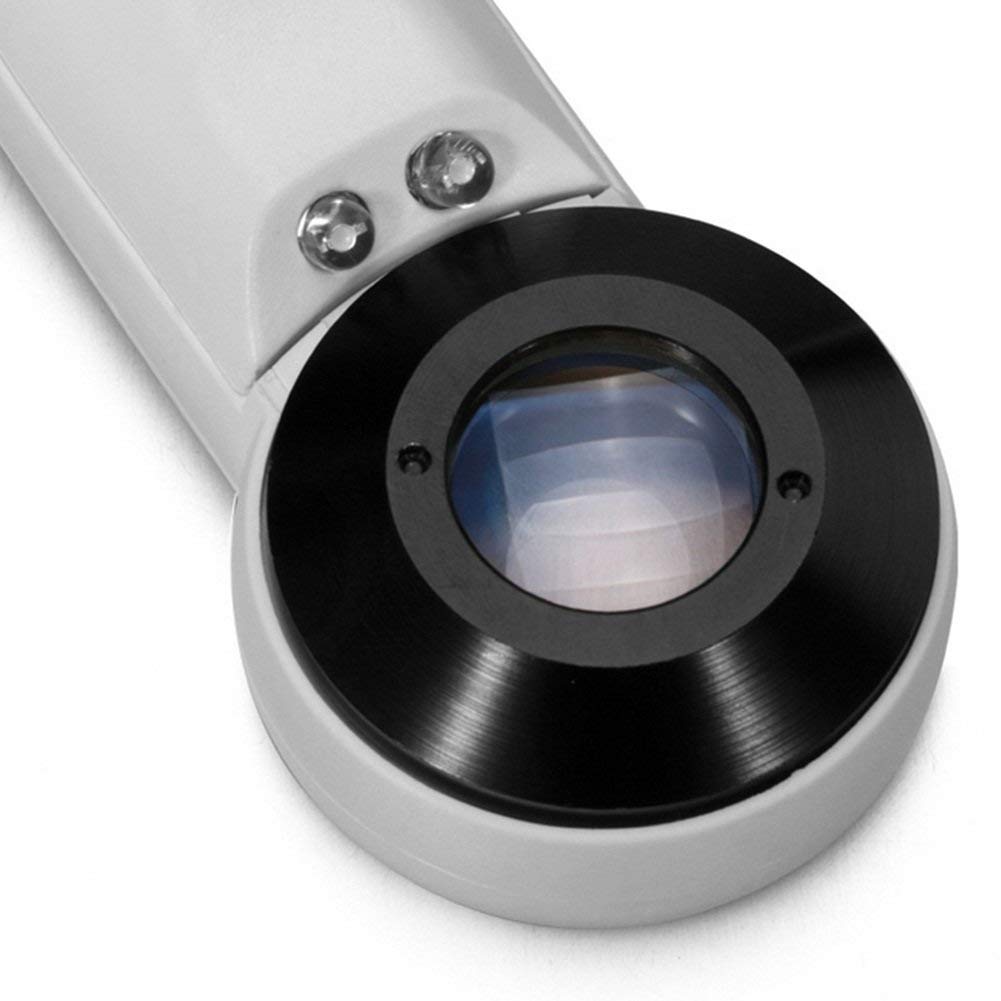 Lupas de Mano con luz LED, Lupa portátil de iluminación pequeña, Lente óptica HD 40X para identificación, inspección y Mantenimiento de Monedas Wenwan