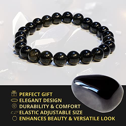 Image of ANAYA AGATE Healing Crystal Bracelet for Women and Men - 8mm Round Beaded Bracelet for Men and Women - Unisex Stretchy Gemstone Bracelet for Healing and Protection