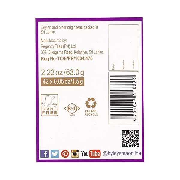 Hyleys 14 Day Weight Loss Tea - 42 Tea Bags (1 Pack), Detox Tea for Cleanse (100% Natural, Sugar Free, Gluten Free and Non-GMO)