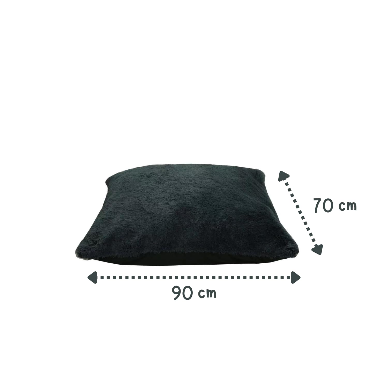 bananair - Coussin Chien Doux & Confortable - Généreusement Rembourré, Housse Déhoussable & Lavable en Machine - Panier/Lit/Matelas Petit & Grand Chien, Variété de Tailles (70 x 90 cm, Gris Foncé)