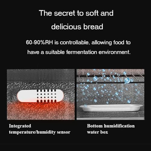 Electric Dough Proofer Machine, 40L Kitchen Fermentation Machine with Humidity and Temperature Control, High Efficiency for Bread and Yogurt Making