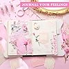 Janlaugh DIY Journal Diary with Lock Set Scrapbook Kit Stationary Diary Supplies Art Crafts Kit for Birthday Holidays Ideal Gifts for Women Teen Girls(Pink,Classic) #5