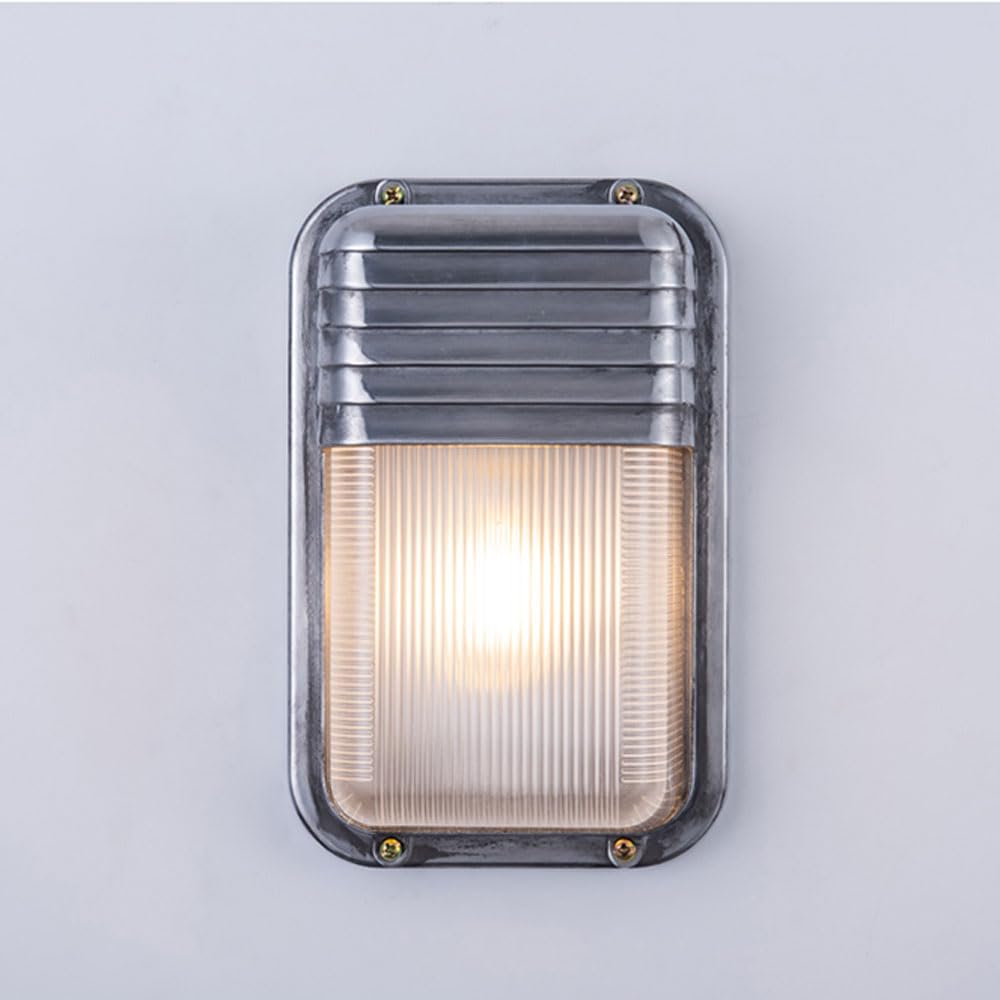 WLBHWL Outdoor Oval Nautical Bulkhead Light, Die Cast Aluminum Anti-Rust Modern Porch Light Fixtures For Wall Or Ceiling, Wet Location, With Frosted Glass Lens