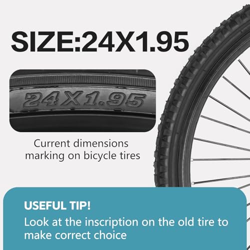 2 Pack 16/20/24 X 1.75/1.95/2.125 Bike Tires 16/20/24 Inch