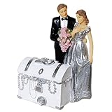 Udo Schmidt Spardose Silberhochzeitspaar mit Schatztruhe 25 Jahre Sparschwein Sparbüchse Hochzeit