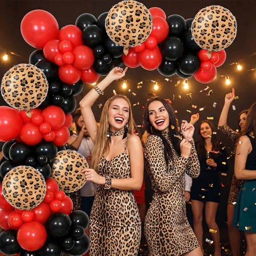 Image of BBTO 12 Pcs 18 Inch Cheetah Leopard Balloons Foil Balloons,Golden Brown