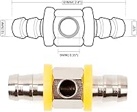 Vista 6 de BARTOO 1/2 "línea de combustible presión de combustible con púas bloqueo T adaptador incluye abrazaderas