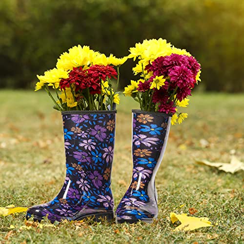 Image of HISEA Women's Rain Boots Waterproof Mid Calf Garden Farm Rubber Boots